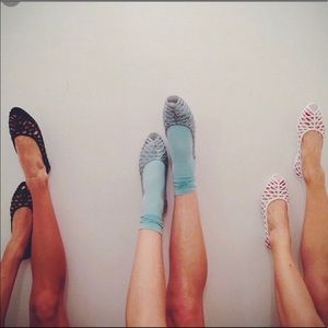 Pink Flats Lattice Jelly Flats